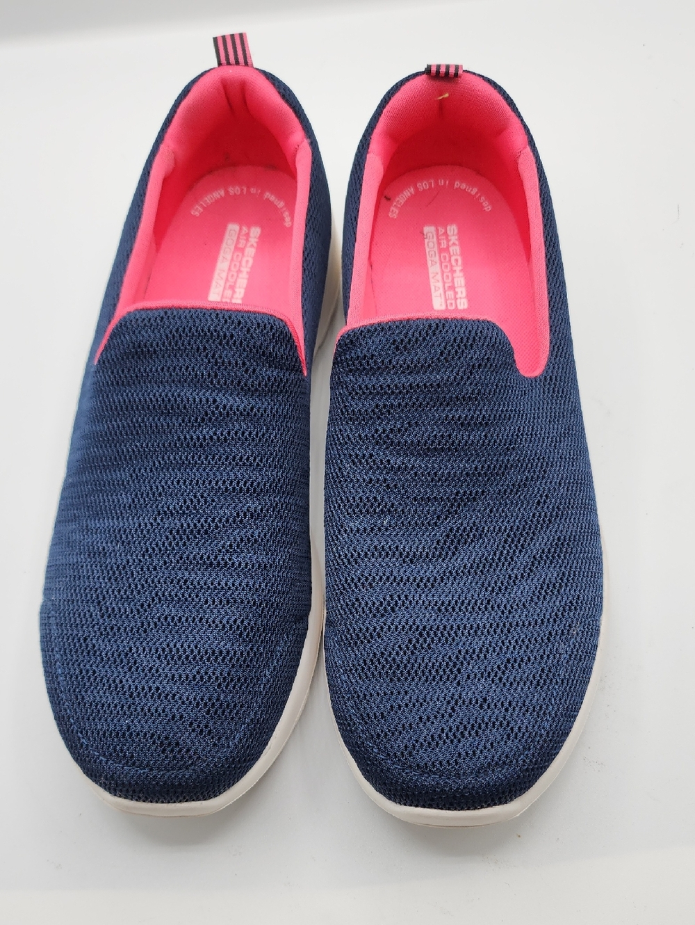 Skechers Womens Goga Mat Navy Slip-On Sneakers Size 7.5